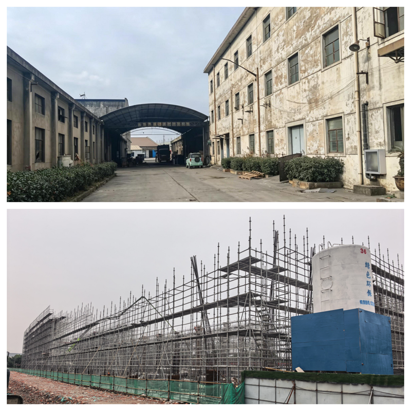 随着施工推进（下），鑫和泰地块旧貌（上），逐渐焕发新颜。受访企业供图